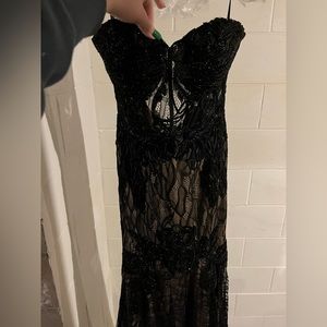 Strapless Lace Black Prom Dress Size 3
